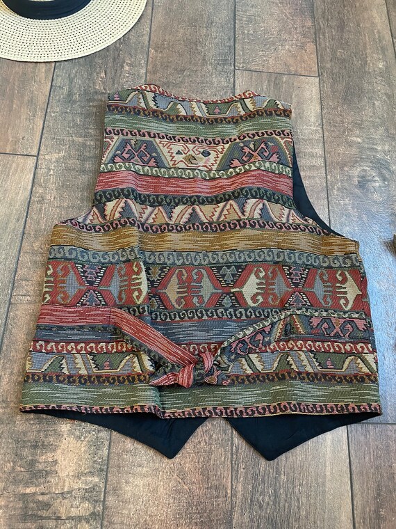 Vintage 90s Southwest Inspired Vest, 90s Tribal V… - image 3