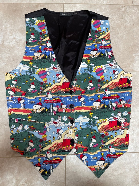 Snoopy Vest, Vintage 90s Snoopy Vest, Peanuts Vest, 9… - Gem