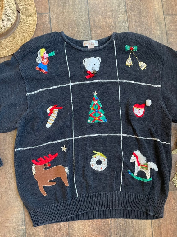 Vintage Venezia Christmas Sweater, Christmas Tree… - image 2