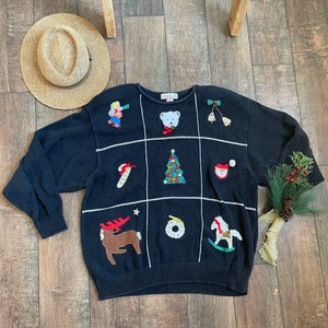 Vintage Venezia Christmas Sweater, Christmas Tree Sweater, Vintage Christmas Sweater,90sMerry Christmas Sweater, Christmas Pullover Bears