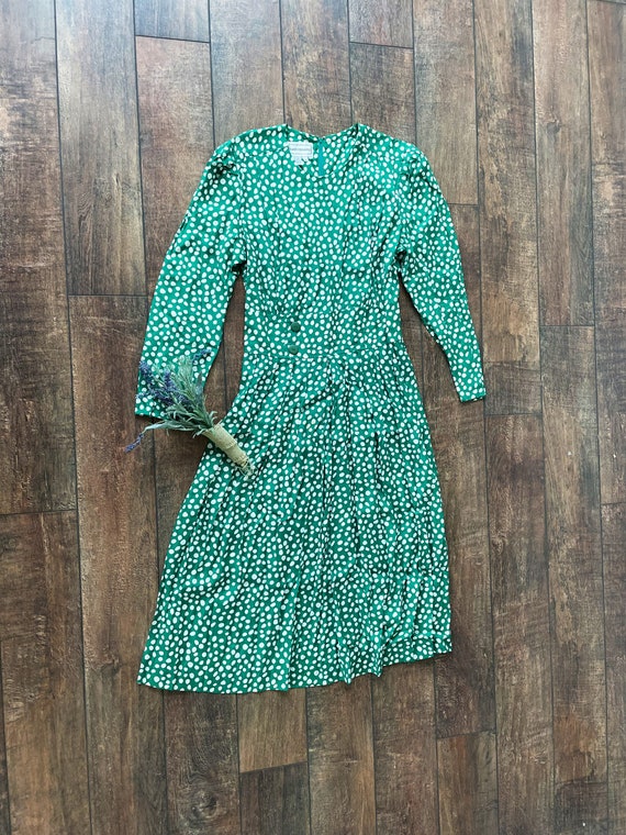 Vintage 90s 40s Style Green Polkadot Blouse Midi Dress,the Notebook Dress,vintage  Classy Date Night Dress,modest Vintage Dress,karin Stevens - Etsy Israel