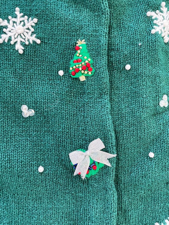 Vintage Christmas Cardigan, Vintage Snowman Cardi… - image 9