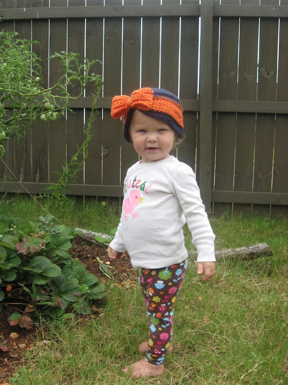 Crochet Auburn Hat for Girls College Football Hat for Babies | Etsy