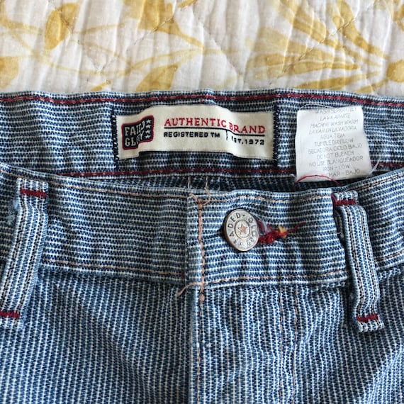 Vintage 90s Faded Glory Pinstripe Denim Shorts wi… - image 2