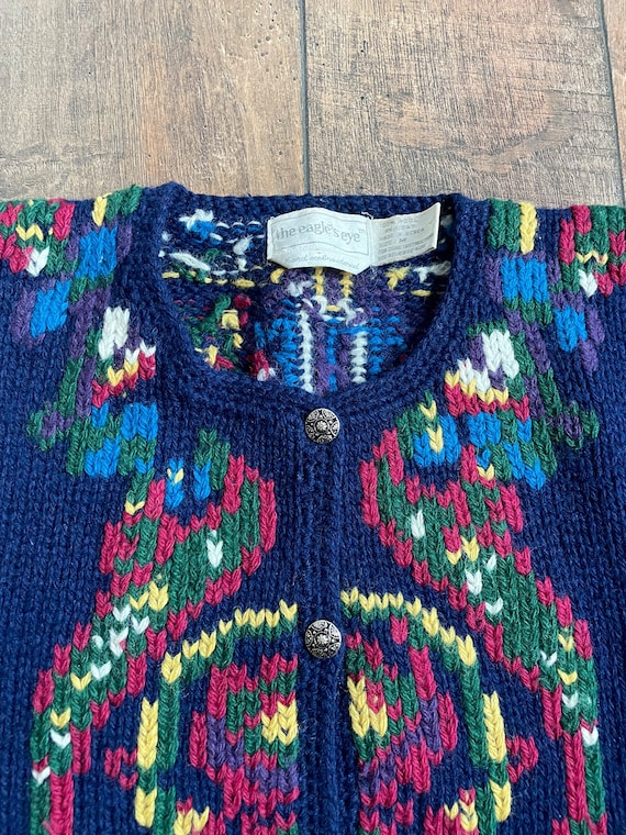 Vintage Wool Folk Cardigan, European Folk Cardiga… - image 6