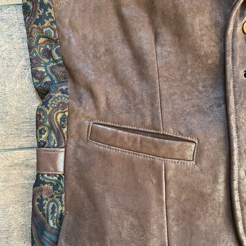 Vintage J Peterman Leather Vest, Vintage shops Leather Vest, Elaine Benes, Seinfeld, 90s Adventurer Vest, J Peterman Collection, 90s Leather Vest
