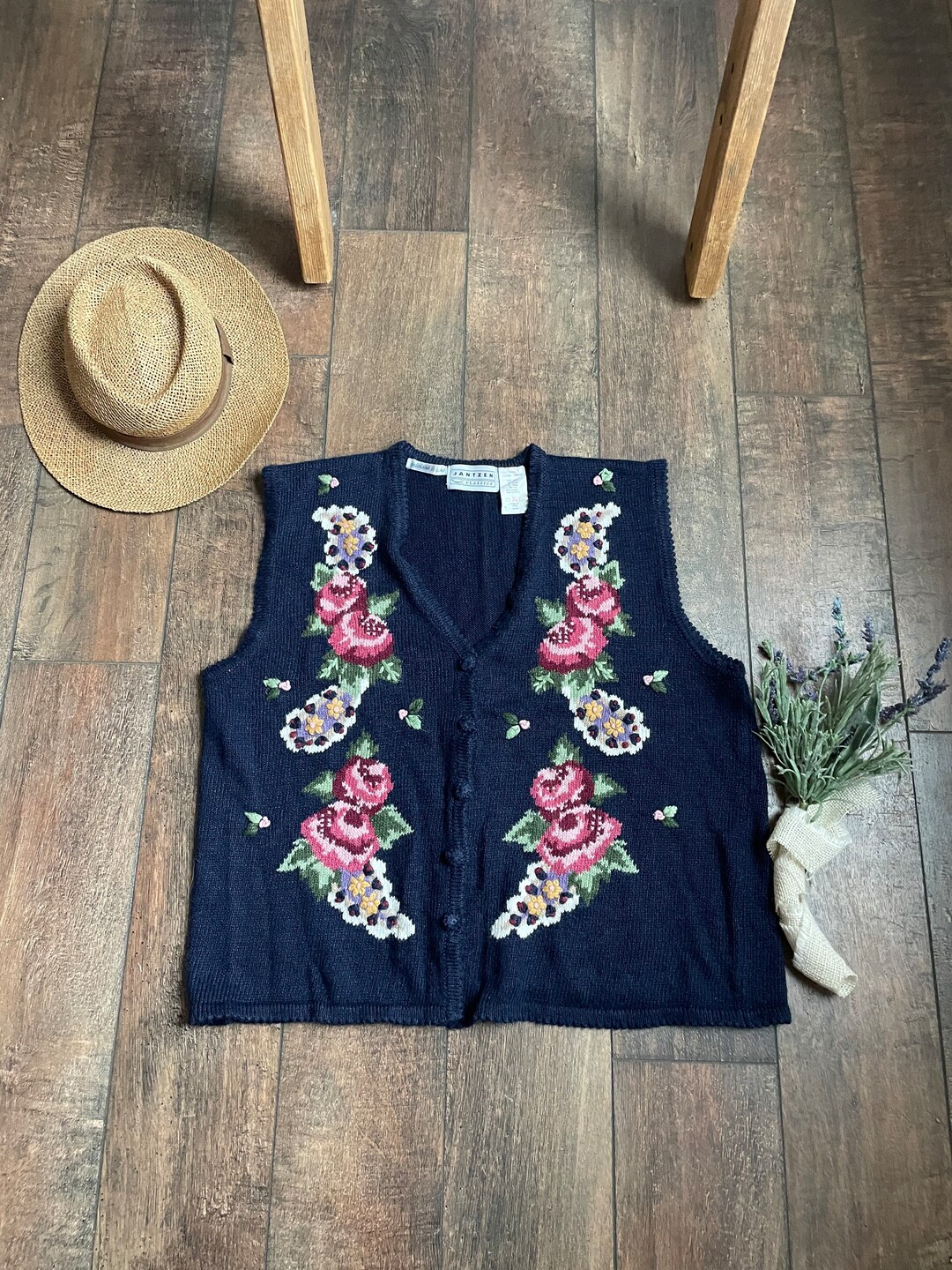 Vintage Ribbed Henley Zip Sweater Vest main image 1