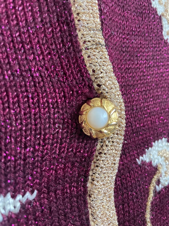 Vintage Button Up Sweater Vest, Vintage Embroider… - image 4