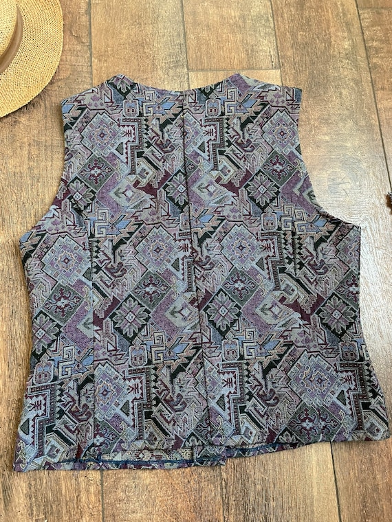 Vintage 90s Vest, 90s Brocade Vest, Vintage Broca… - image 3