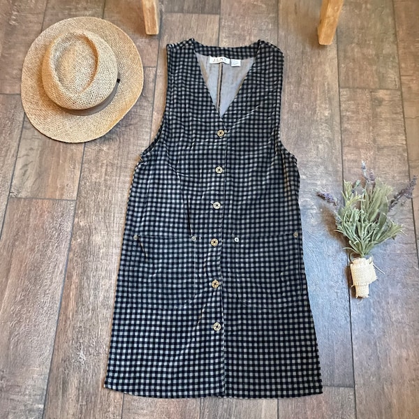 Black and White Checkered Vest Etsy