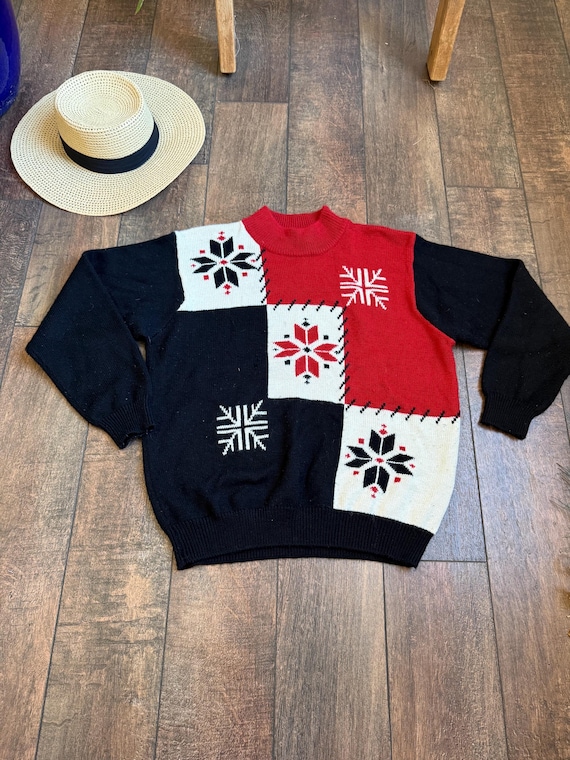 Christmas Turtleneck Sweater,Vintage 90s Christmas Argyle Sweater, 90s Christmas Turtleneck sweater,Vintage Christmas Sweater,90s Turtleneck