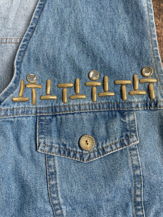 Denim Gold Buckle Belted Pocket Vest Skort Set-Dk Denim