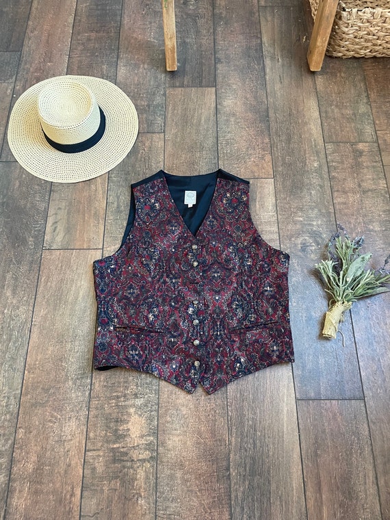 Vintage 90s Paisley Vest, Vintage  Paisley Vest, V