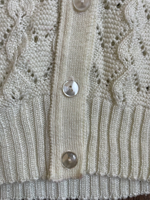 Vintage Knit Sweater Vest, Vintage Leaf Stitch Sw… - image 8