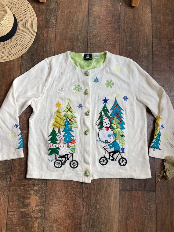 Vintage Y2K Christmas Cardigan,Vintage Christmas … - image 2