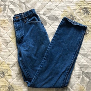 90s High Waist Blue Wrangler Jeans, Vintage 90s Straight Wrangler Jeans,vintage High Rise Blue Jeans,Vintage High Ride Wrangler Jeans Size 8 image 7