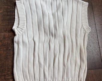 Vintage Fisherman Core Sweater Vest, Classic 90s Preppy Cabke Knit