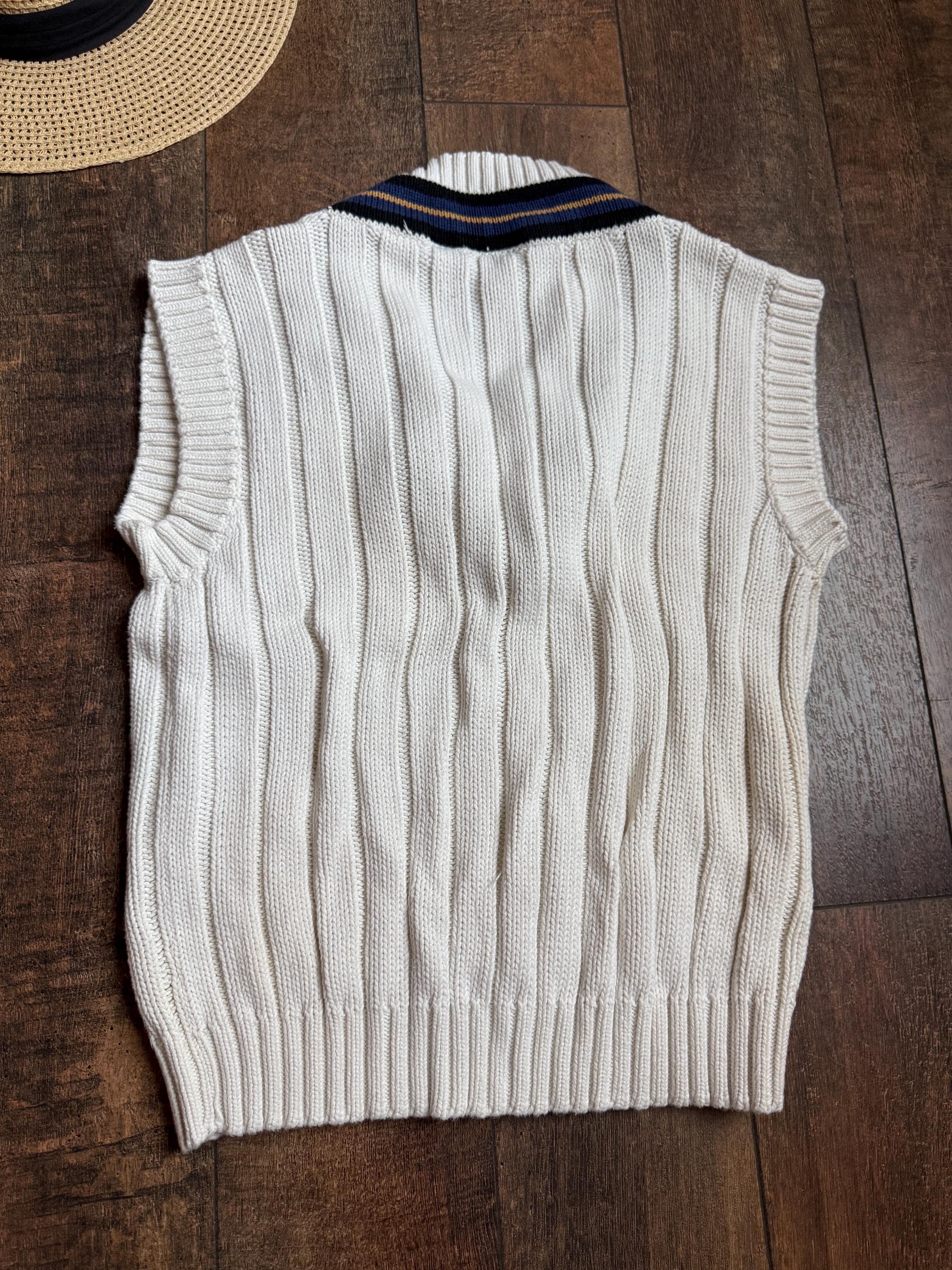 専用　Good Enough 90s Fisherman Knit Vest Vintage Fisherman Core Sweater Vest, Classic 90s Preppy Cabke Knit