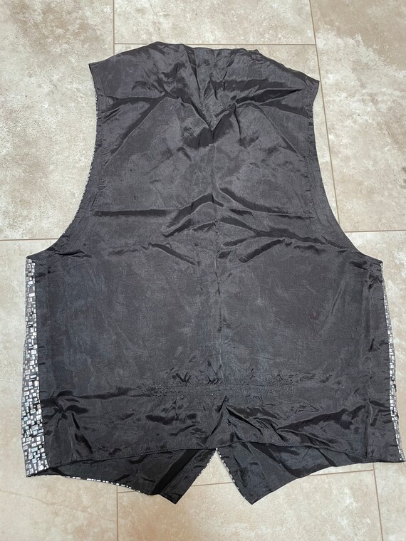 Vintage 90s Silk Vest, Silk Vest, Geometric Vest,… - image 5