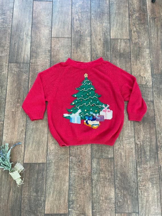 Reversible Christmas Sweater, Vintage 90s Christma