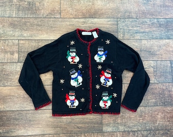 Snowman Cardigan - Etsy UK