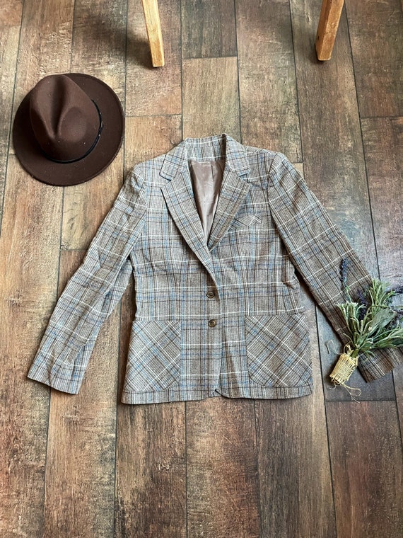 Vintage 90s Wool Tweed Blazer, 90s Wool Blazer, 40