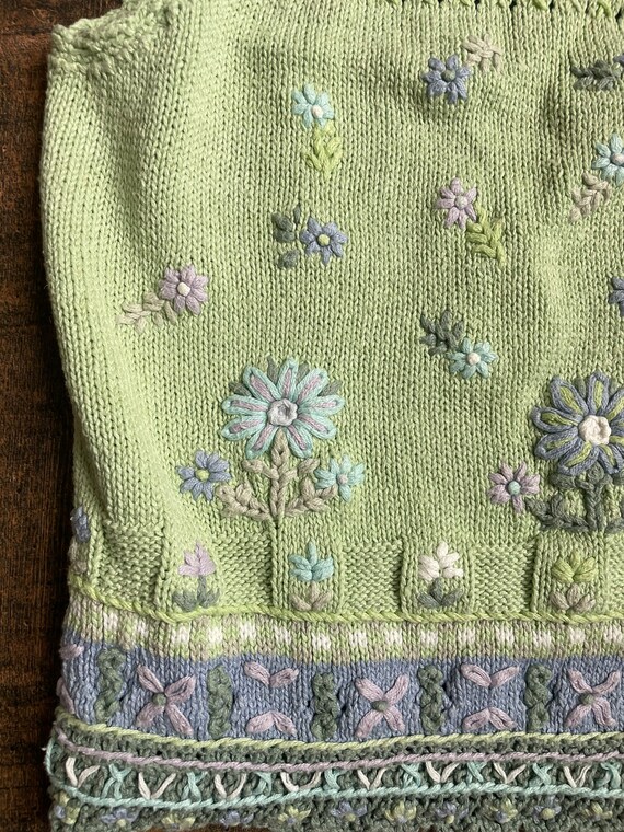 Vintage Spring Sweater Vest, Vintage Embroidered … - image 6