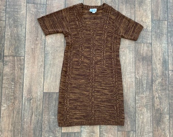90s Ribbed Knit Sweater Dress - Vintage Acrylic Blend, Made in USA