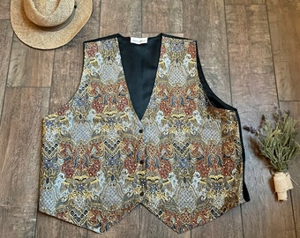 Vintage Leopard Print Vest, 90s Leopard Print Vest, Animal Print