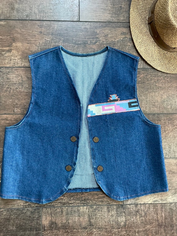 90s Womens Denim Vest Vintage Denim Vest Vintage 90s Jean Vest