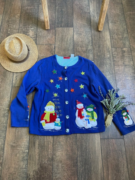 Snowman cardigan sale