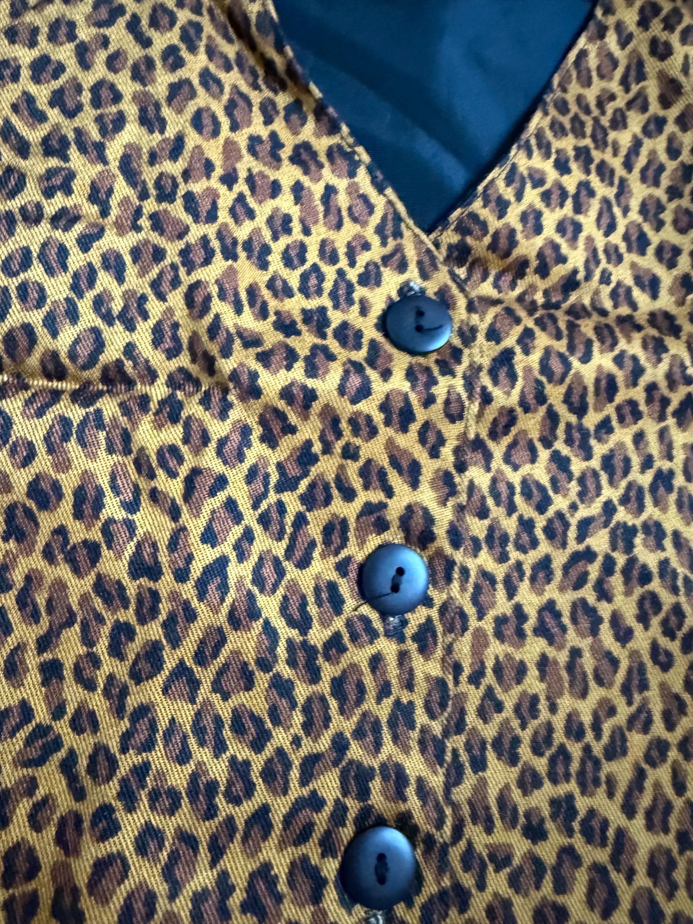 Vintage Leopard Print Vest, 90s Leopard Print Vest, Animal Print