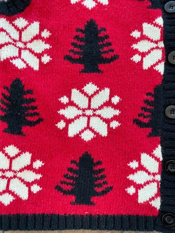 Vintage 90s Winter Holiday Sweater Vest, Snowflak… - image 5