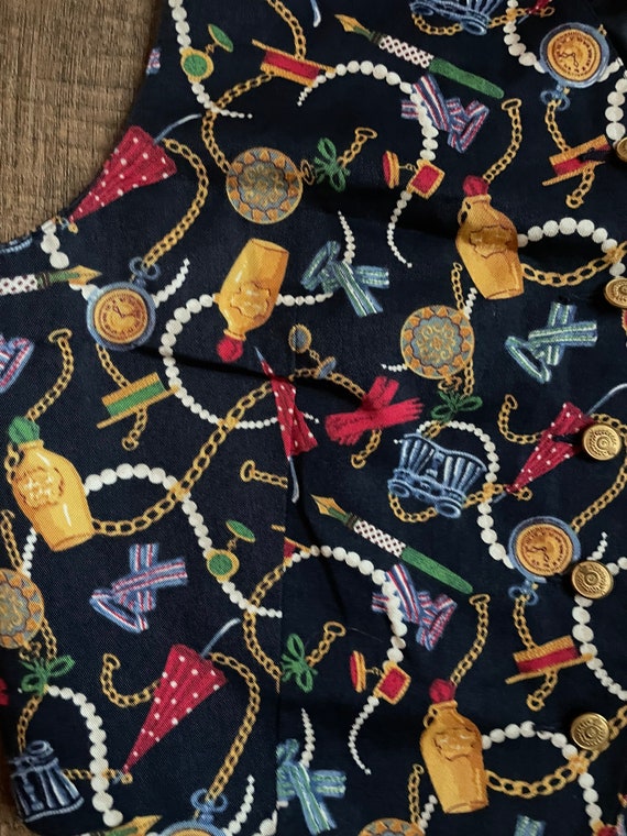 Vintage LizSport Vest, Gold Chain Pearls Perfume … - image 6