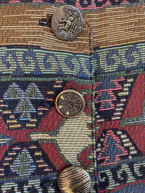 Vintage 90s Southwest Inspired Vest, 90s Tribal V… - image 8