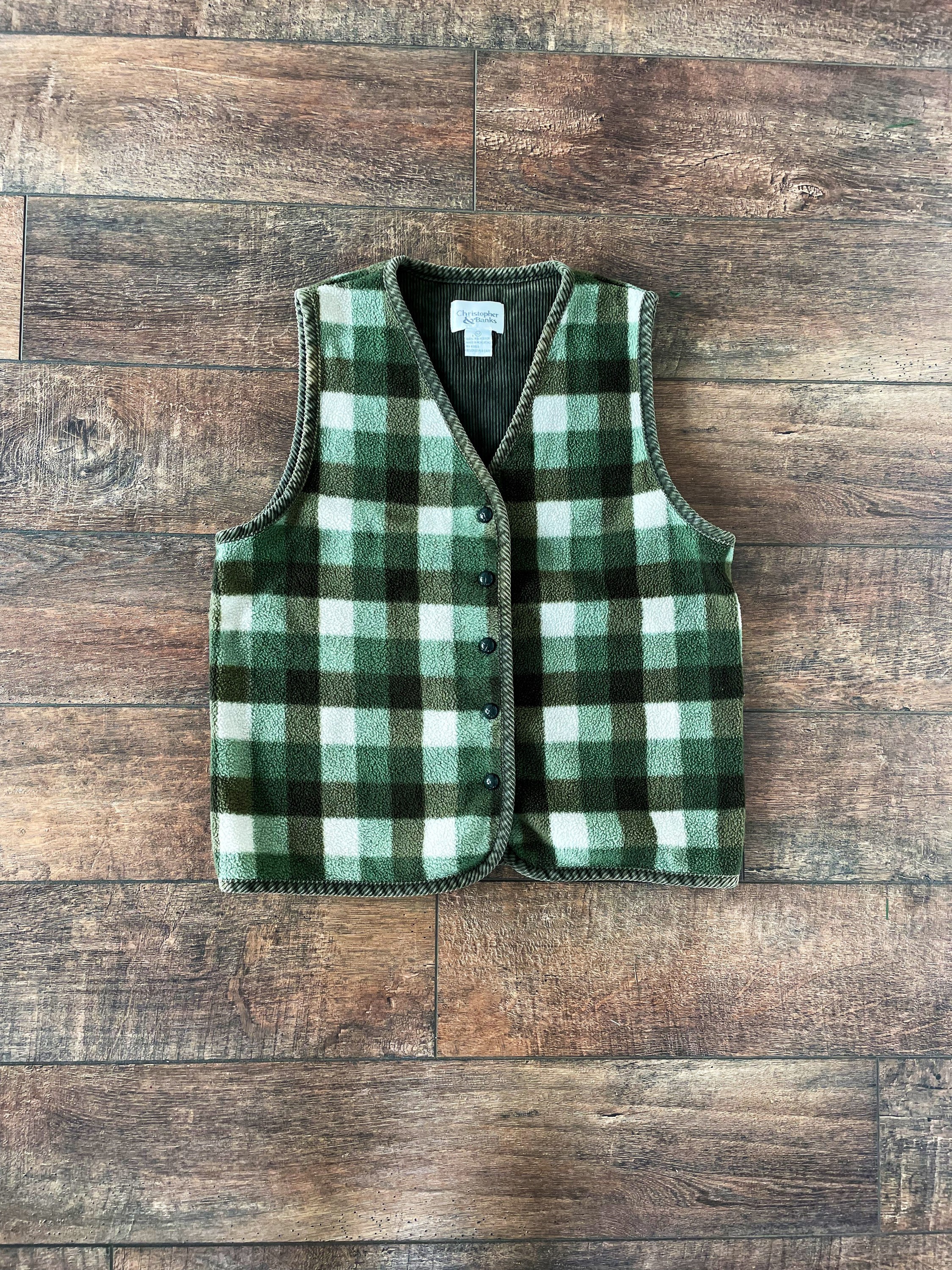 green buffalo plaid sweater