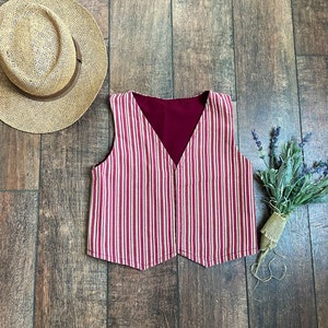 Vintage 90s Jean Striped Vest, Jesse Spano Vest, Unisex 90s Vest, Fresh Prince of Bel Air Vest, Vintage Denim Stripe Vest, Classic 90s Vest