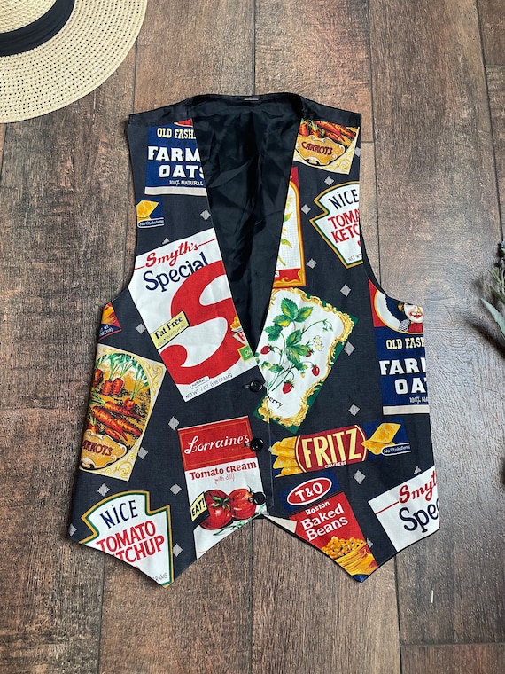 Vintage 90s Vest, Grocery Store Vest, Super Market Vest, Ms