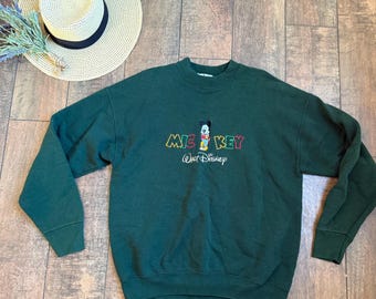 ヴィンテージ ミッキー スウェットシャツ - ウォルト ディズニー スウェットシャツ - アメリカ製 - ヴィンテージ ディズニー スウェットシャツ - ミッキーマウス セーター - サイズ S/M