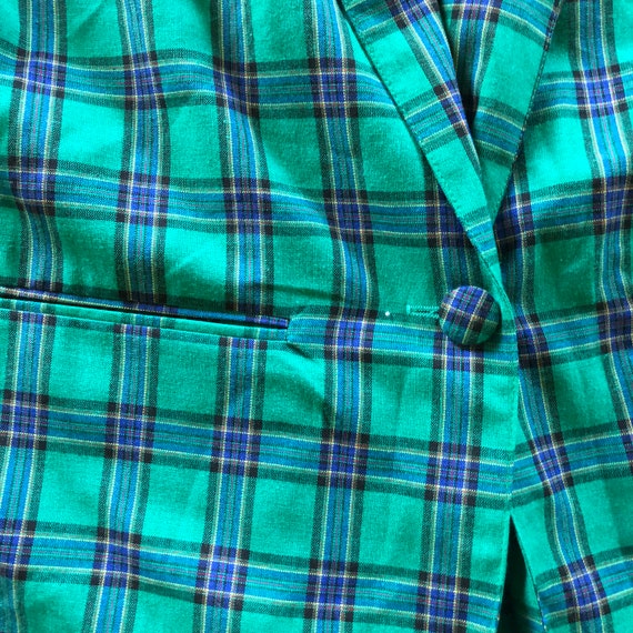 90s Green Plaid Blazer, Vintage 90s Plaid Blazer,… - image 3
