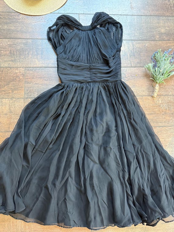60s Black Cocktail Dress - Size Small - 60s Vinta… - image 2