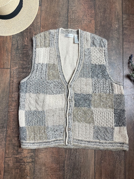 Vintage Button Up Sweater Vest, Vintage Sweater V… - image 2