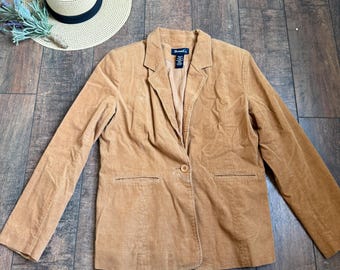Blazer de pana de los 90 para mujer, blazer vintage de pana, blazer vintage hecho en Japón, blazer de pana - Talla M - Blazer de pana para mujer