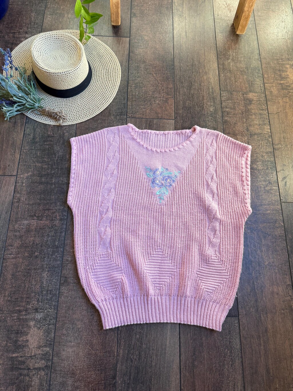 Gilet Corto Donna All'uncinetto Con Stampa Floreale, Senza Maniche, Scollo A V E Bottoni Sul Davanti, Maglia Leggera E Morbida, Taglia S-M, Abbigliamento Vintage Primaverile Ed Estivo