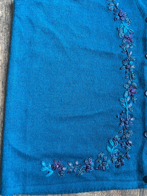 Vintage Button Up Sweater Vest, Vintage Embroider… - image 5
