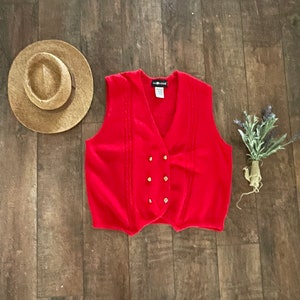 Vintage Red Sweater Vest, Vintage Sweater Vest, 50s Style Women’s Sweater Vest, Women’s Red Sweater Vest, Mona Lisa Smile Clothes