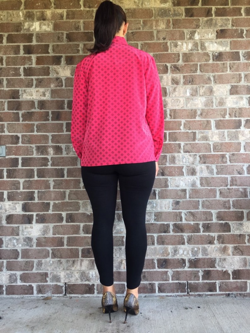 Large XL vintage blouse Dark pink Pendelton Blouse 90s vintage blouse