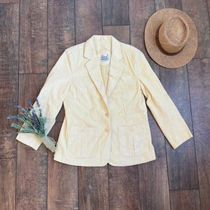 90s Corduroy Women’s Blazer, Vintage Corduroy Blazer, Vintage Yellow Corduroy Blazer, Kathy Davis Blazer, Vintage 90s Womens Corduroy Blazer
