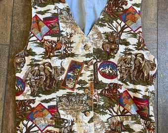 Vintage 90s, 90s Safari Vest, Vintage Africa Vest, 90s Mom