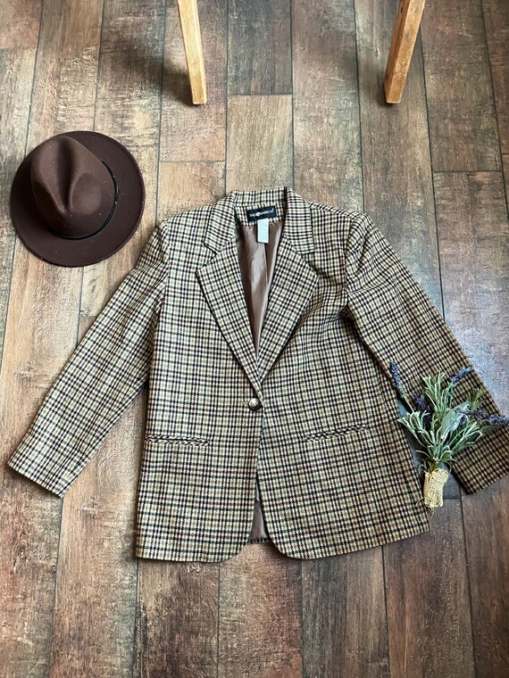 Vintage 90s Wool Tweed Blazer, 90s Wool Blazer, 40